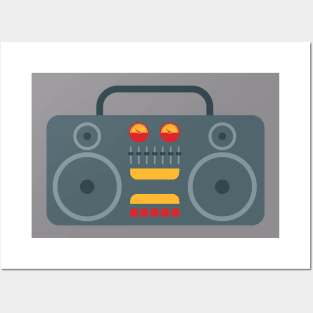 Cassette tape recorder icon. The symbol of the audio system. Posters and Art